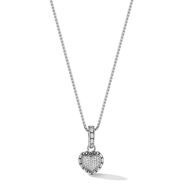 JAI Silver & Diamond Pave Heart Pendant